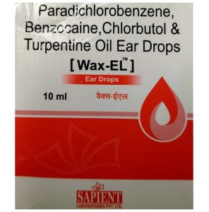 Benzocaine (2.7% w/v) + Chlorbutol (5% w/v) + Paradichlorobenzene (2% w/v) + Turpentine Oil (15% w/v)