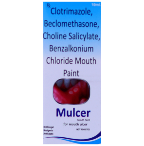 Clotrimazole (1% w/v) + Beclometasone (0.025% w/v) + Choline Salicylate (9% w/v)