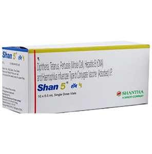 Diphtheria Toxoid (30IU) + Tetanus Toxoid (60IU) + Pertussis Toxoid (4IU) + Hepatitis B Vaccine (rDNA) (10mcg) + Haemophilus Type B Conjugate Vaccine (10mcg)