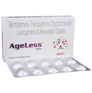 Benfotiamine (50mg) + Levo-carnitine (50mg) + Resveratrol (25mg) + Vitamin B6 (Pyridoxine) (25mg)
