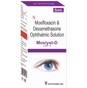 Moxifloxacin (0.5% w/v) + Dexamethasone (0.1% w/v)