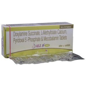 Doxylamine (20mg) + Vitamin B6 (Pyridoxine) (10mg) + L-Methyl Folate Calcium (1mg) + Methylcobalamin (1500mcg)