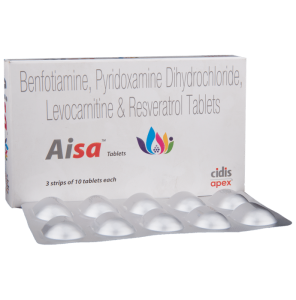 Benfotiamine (50mg) + Levo-carnitine (50mg) + Resveratrol (25mg) + Vitamin B6 (Pyridoxine) (25mg)